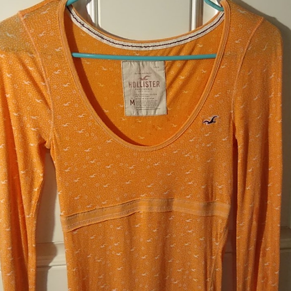Hollister Peach Light Long Sleeve Shirt